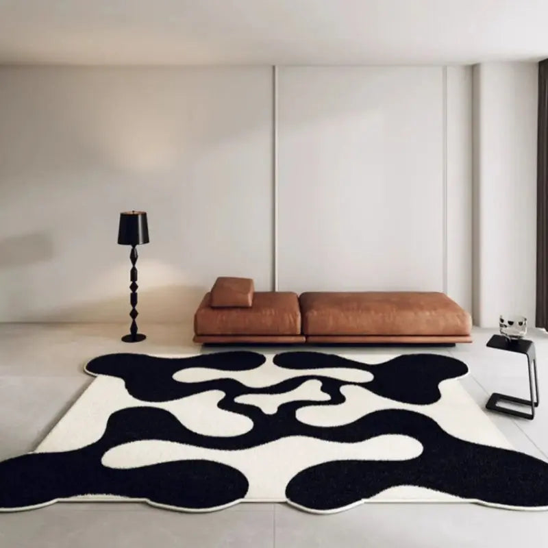 Carpet in minimalist wave design soft premium polyester easy to maintain-Rugs & Mats > Area Rugs-casanuva-casanuva