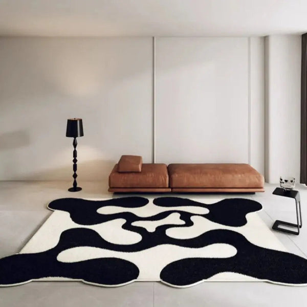 Carpet in minimalist wave design soft premium polyester easy to maintain-Rugs & Mats > Area Rugs-casanuva-casanuva