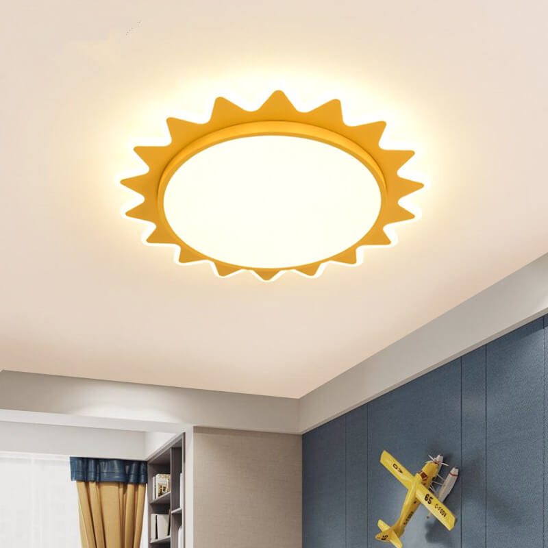 Cartoon Sun Shaped LED Ceiling Light Flush Mount Fixture-Lighting > Ceiling Lights-casanuva-Small-Infinitely Dimmable-220V-240V-casanuva