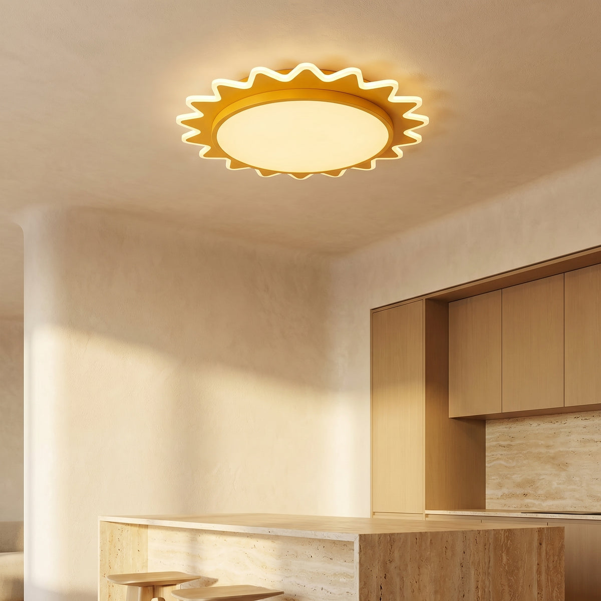 Cartoon Sun Shaped LED Ceiling Light Flush Mount Fixture-Lighting > Ceiling Lights-casanuva-casanuva