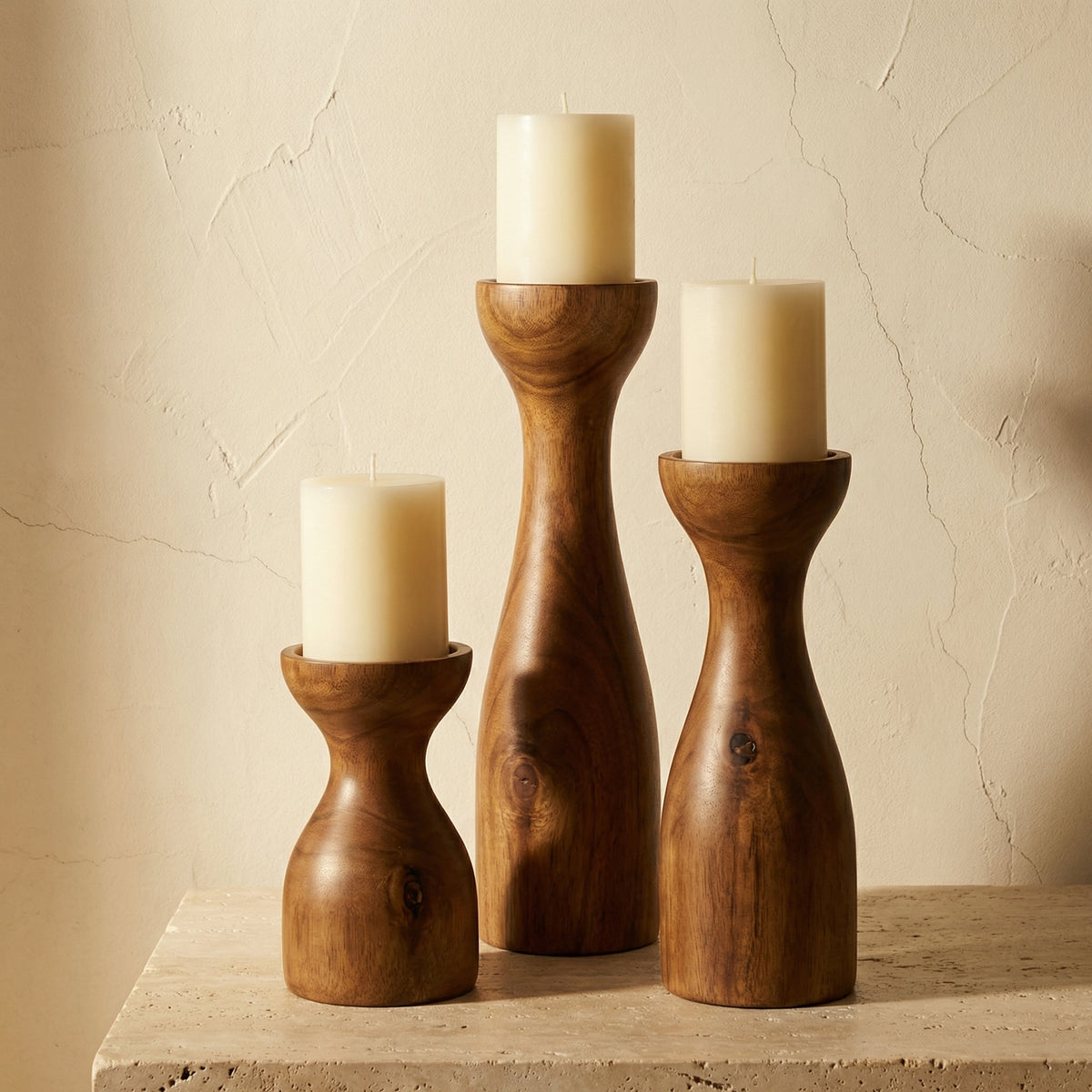 Carved Wooden Candle Holders Heirloom Quality-Home Decor > Candle Holders-casanuva-casanuva