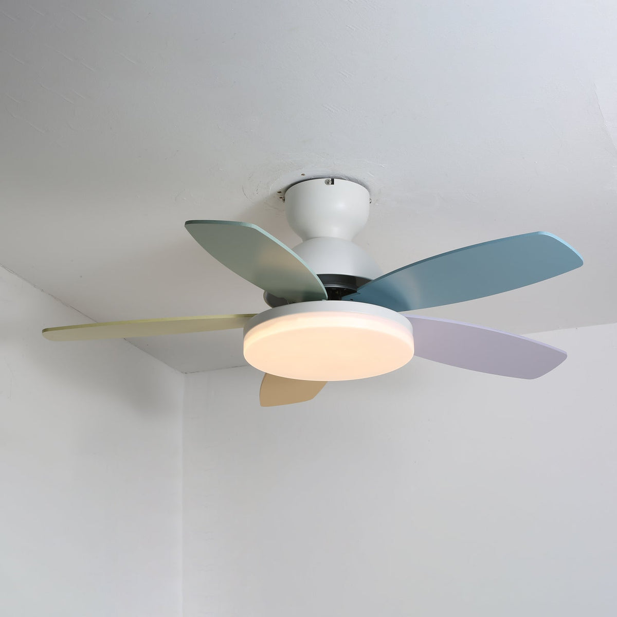 Ceiling Fan Light with Dimmable LED and Modern Design-Lighting > Ceiling Lights-casanuva-White & Colourful 100...-3-Color Changeable-casanuva