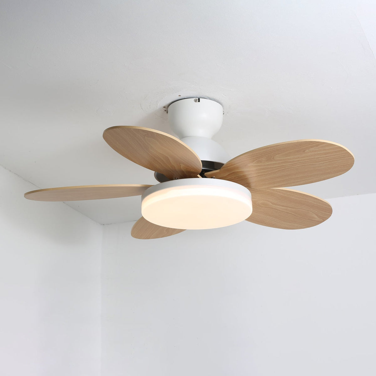 Ceiling Fan Light with Dimmable LED and Modern Design-Lighting > Ceiling Lights-casanuva-White & Wood Grain 90...-3-Color Changeable-casanuva