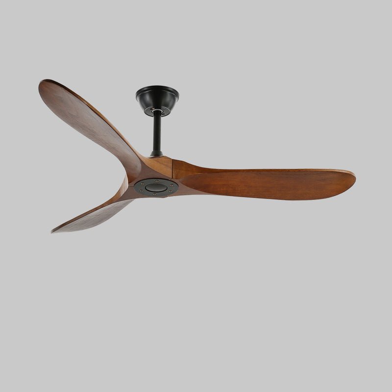Ceiling Fan with Remote Control and Energy Efficient Design-Lighting > Ceiling Lights-casanuva-52" x H 13.8"-Walnut Wood Grain & Black-casanuva
