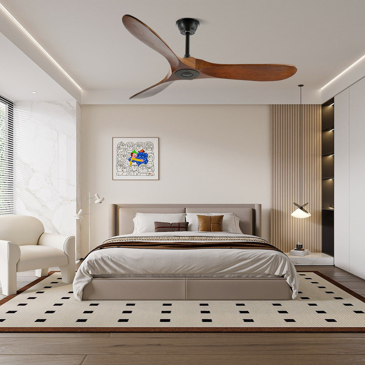 Ceiling Fan with Remote Control and Energy Efficient Design-Lighting > Ceiling Lights-casanuva-casanuva