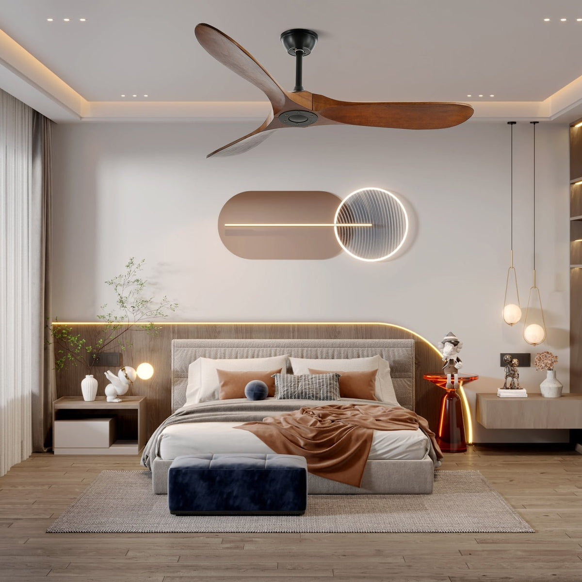 Ceiling Fan with Remote Control and Energy Efficient Design-Lighting > Ceiling Lights-casanuva-casanuva