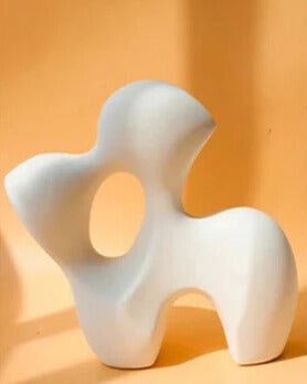 Ceramic Abstract Decorative Sculpture-Home Decor > Sculptures & Figurines-casanuva-White Organic-casanuva