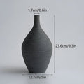 Ceramic Art Vase Earthline Design-Home Decor > Vases-casanuva-Long Coal Black-casanuva