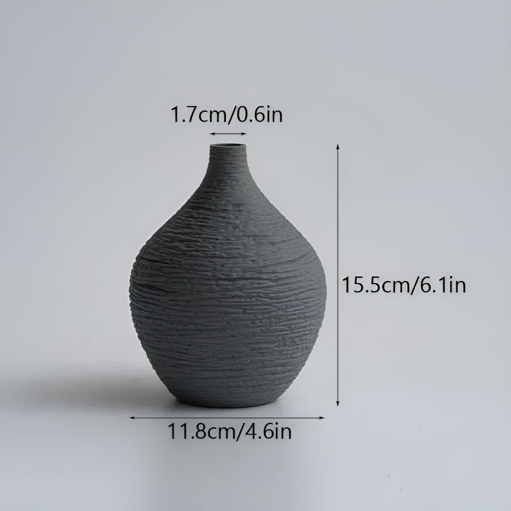 Ceramic Art Vase Earthline Design-Home Decor > Vases-casanuva-Short Coal-casanuva