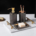 Ceramic Bathroom Set with Gold Accents-Bedding & Bath > Bathroom Accessories-casanuva-casanuva