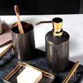Ceramic Bathroom Set with Gold Accents-Bedding & Bath > Bathroom Accessories-casanuva-casanuva