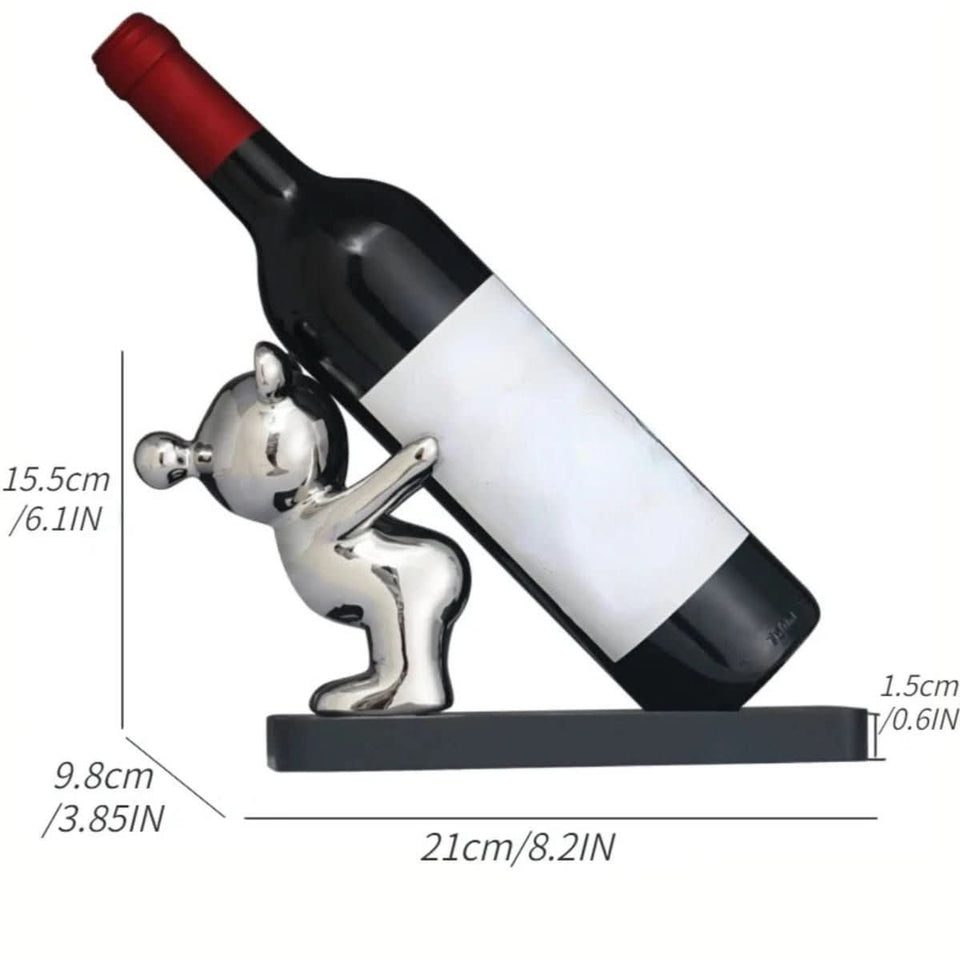 Ceramic Bear Wine Rack for Stylish Bottle Storage-Home Decor > Decorative Accessories-casanuva-casanuva
