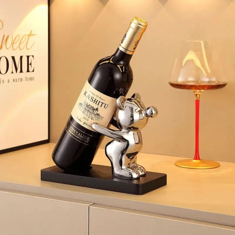 Ceramic Bear Wine Rack for Stylish Bottle Storage-Home Decor > Decorative Accessories-casanuva-casanuva