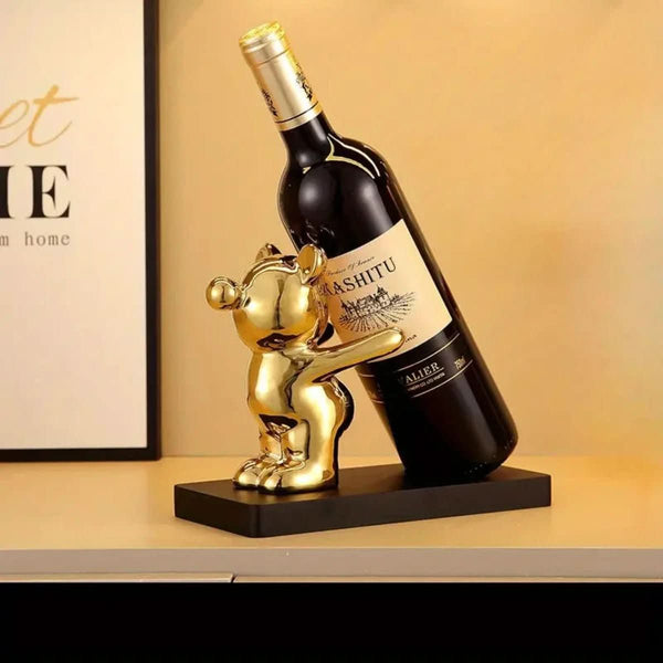 Ceramic Bear Wine Rack for Stylish Bottle Storage-Home Decor > Decorative Accessories-casanuva-Gold-casanuva