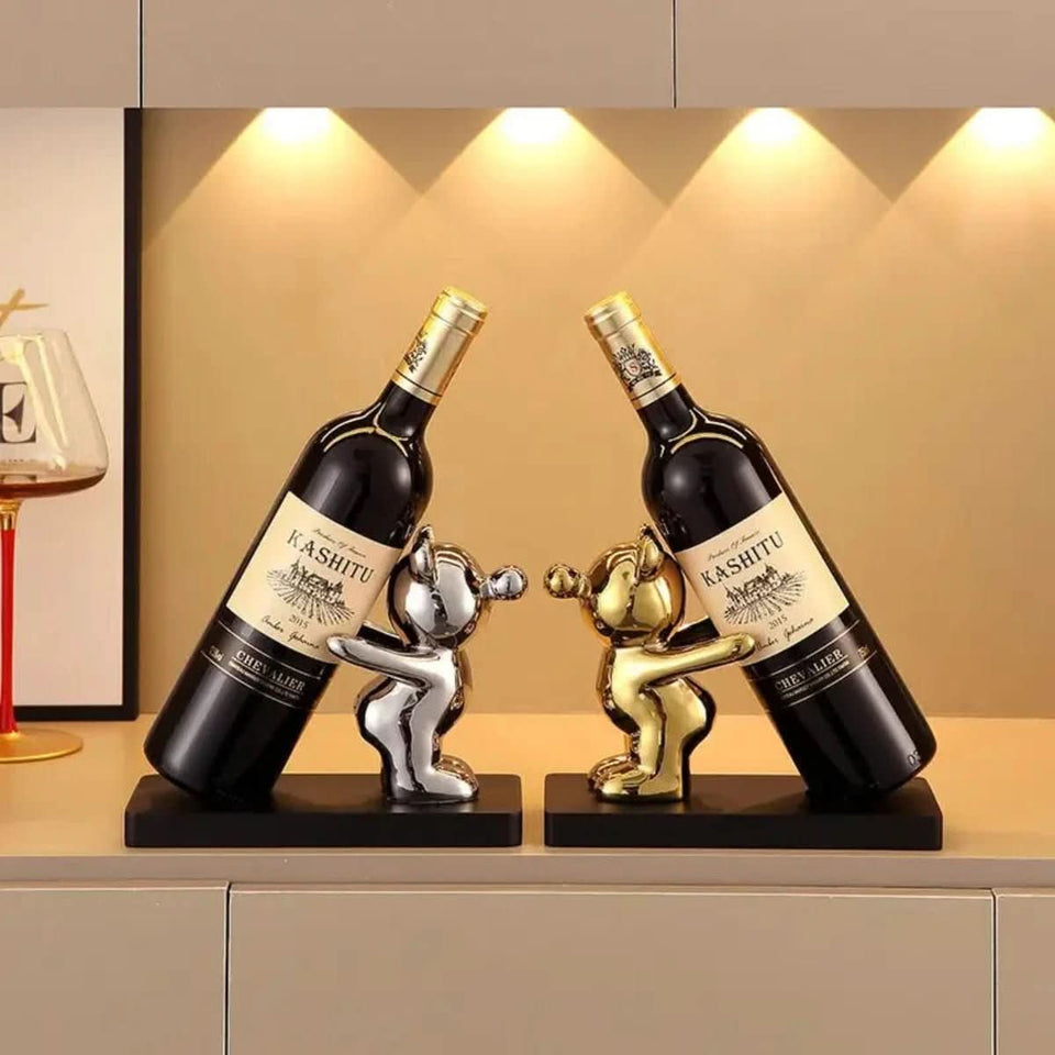 Ceramic Bear Wine Rack for Stylish Bottle Storage-Home Decor > Decorative Accessories-casanuva-Set-casanuva