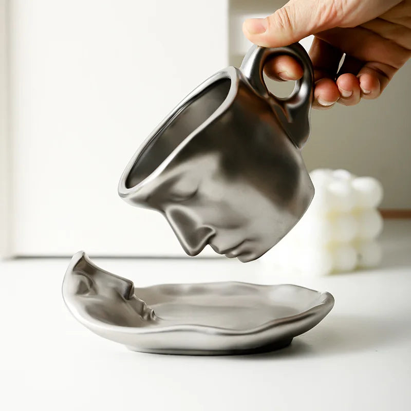 Ceramic Coffee Cup and Saucer Set for Romantic Moments-Kitchen & Dining > Tableware-casanuva-casanuva