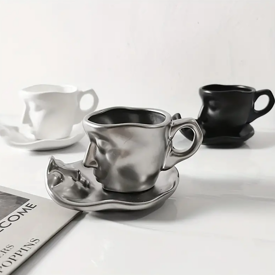 Ceramic Coffee Cup and Saucer Set for Romantic Moments-Kitchen & Dining > Tableware-casanuva-casanuva