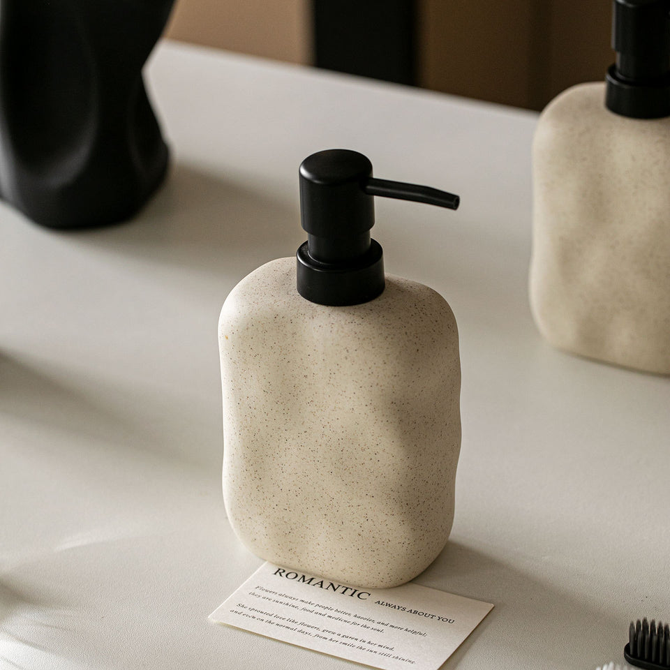 Ceramic Dispenser Japandi Design-Bedding & Bath > Bathroom Accessories-casanuva-casanuva