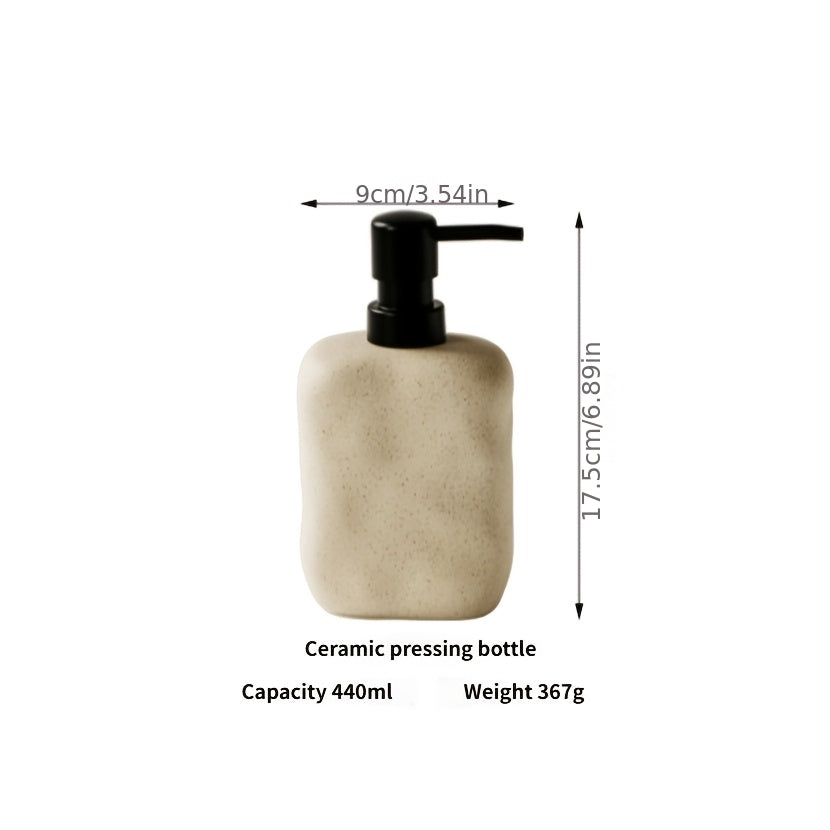 Ceramic Dispenser Japandi Design-Bedding & Bath > Bathroom Accessories-casanuva-casanuva