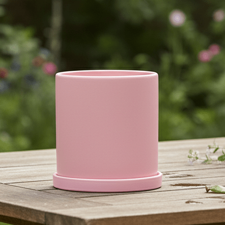Ceramic Flowerpot with Saucer Elegant Design-Home Decor > Decorative Accessories-casanuva-casanuva