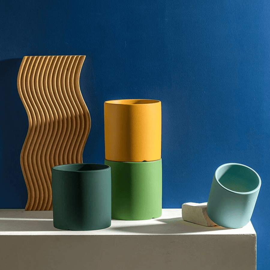Ceramic Flowerpot with Saucer Elegant Design-Home Decor > Decorative Accessories-casanuva-casanuva