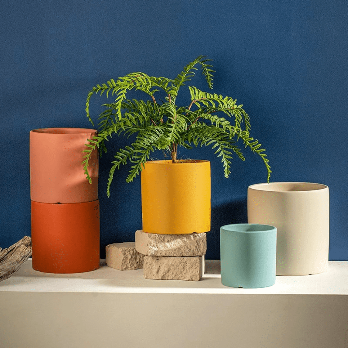 Ceramic Flowerpot with Saucer Elegant Design-Home Decor > Decorative Accessories-casanuva-casanuva