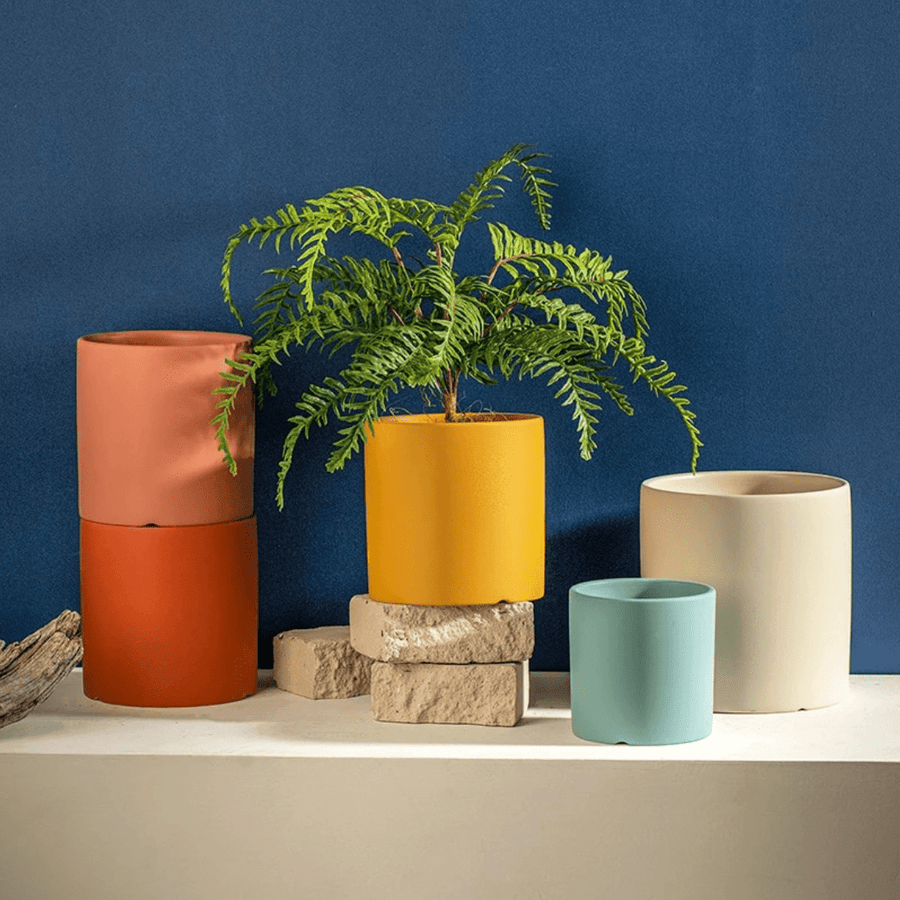 Ceramic Flowerpot with Saucer Elegant Design-Home Decor > Decorative Accessories-casanuva-casanuva