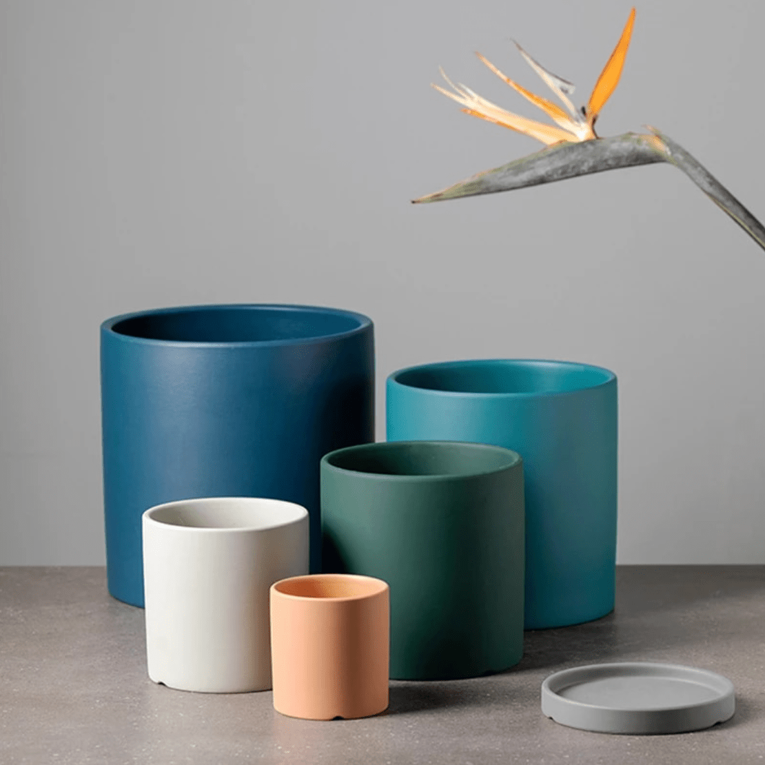 Ceramic Flowerpot with Saucer Elegant Design-Home Decor > Decorative Accessories-casanuva-casanuva