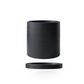 Ceramic Flowerpot with Saucer Elegant Design-Home Decor > Decorative Accessories-casanuva-Black-S-casanuva