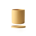 Ceramic Flowerpot with Saucer Elegant Design-Home Decor > Decorative Accessories-casanuva-Ochre Yellow-S-casanuva