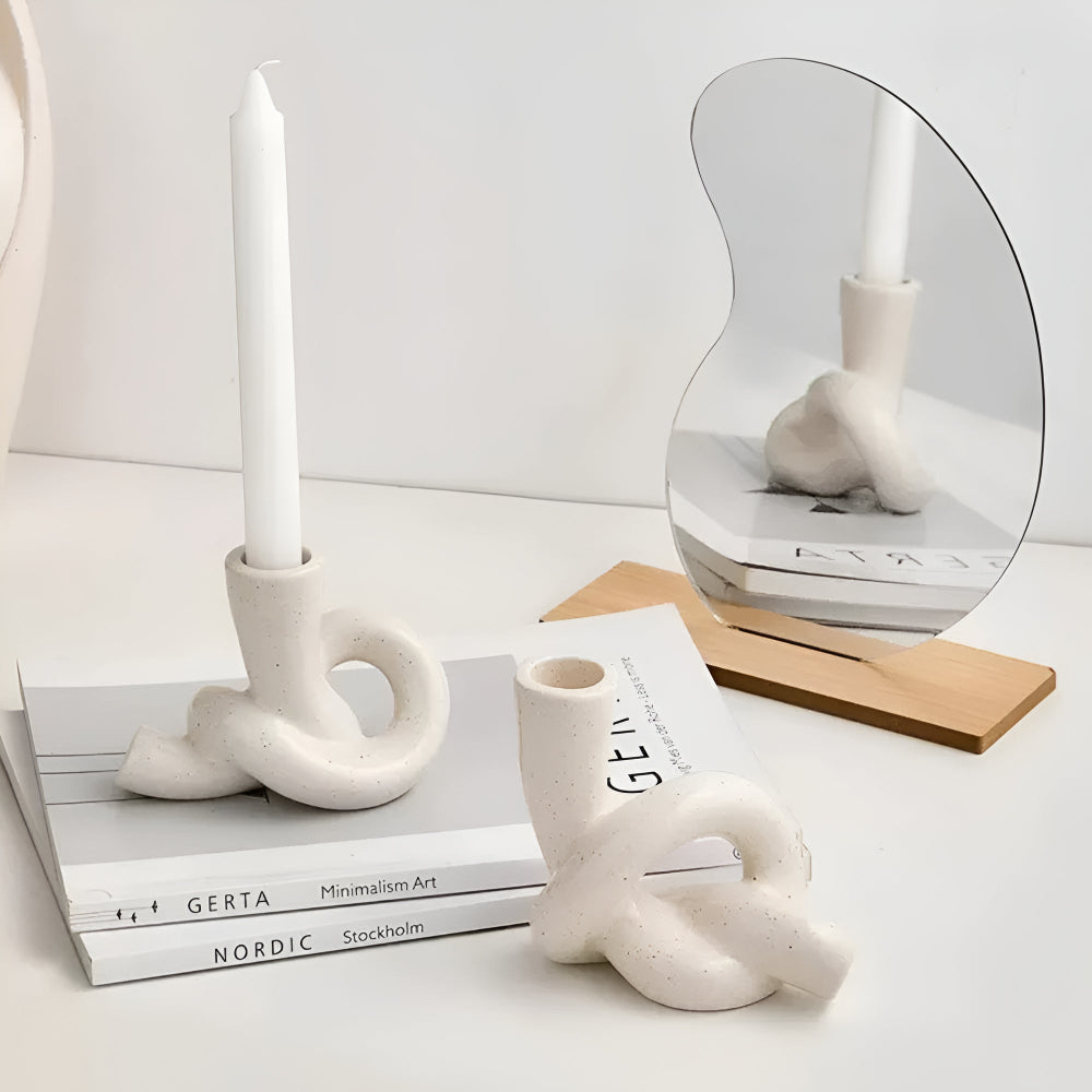 Ceramic Knot Candle Holder-Home Decor > Candle Holders-casanuva-casanuva