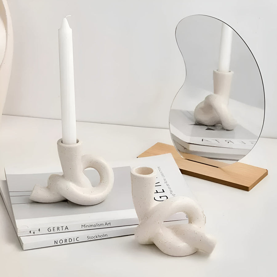 Ceramic Knot Candle Holder-Home Decor > Candle Holders-casanuva-casanuva