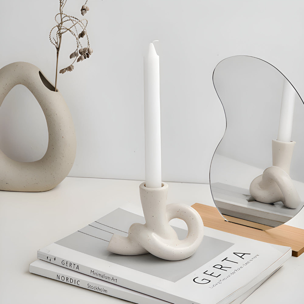 Ceramic Knot Candle Holder-Home Decor > Candle Holders-casanuva-casanuva