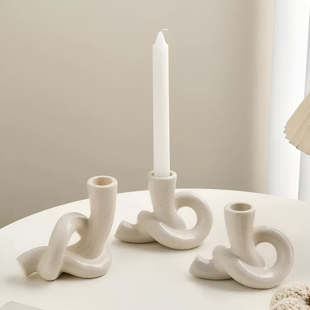 Ceramic Knot Candle Holder-Home Decor > Candle Holders-casanuva-casanuva