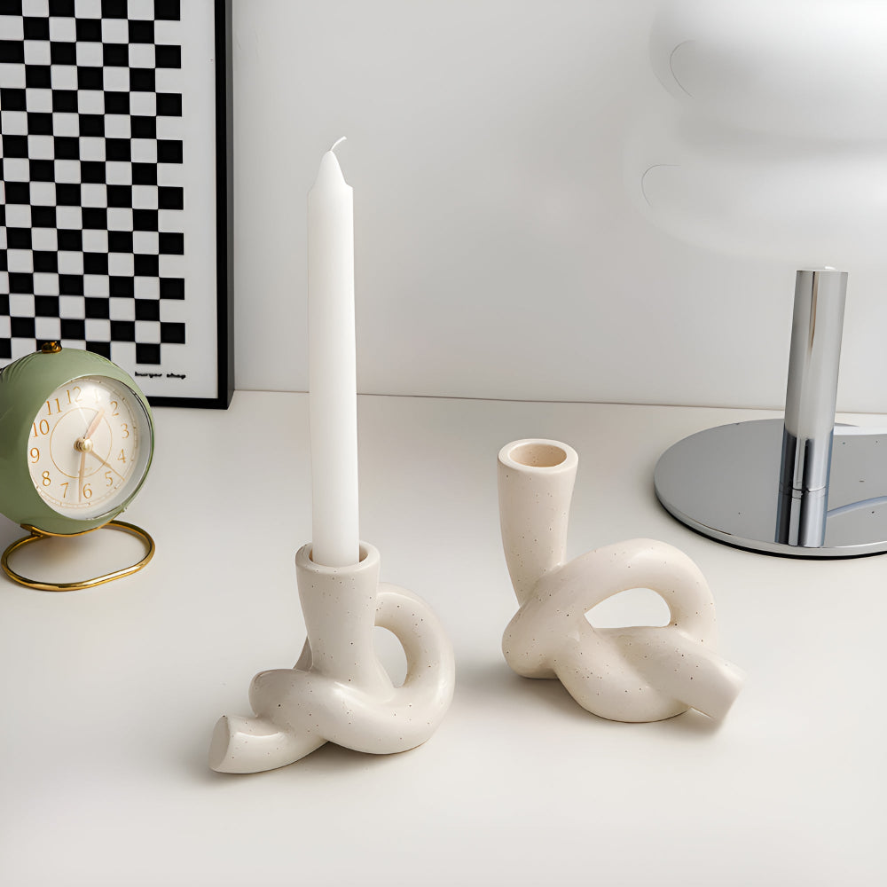 Ceramic Knot Candle Holder-Home Decor > Candle Holders-casanuva-casanuva