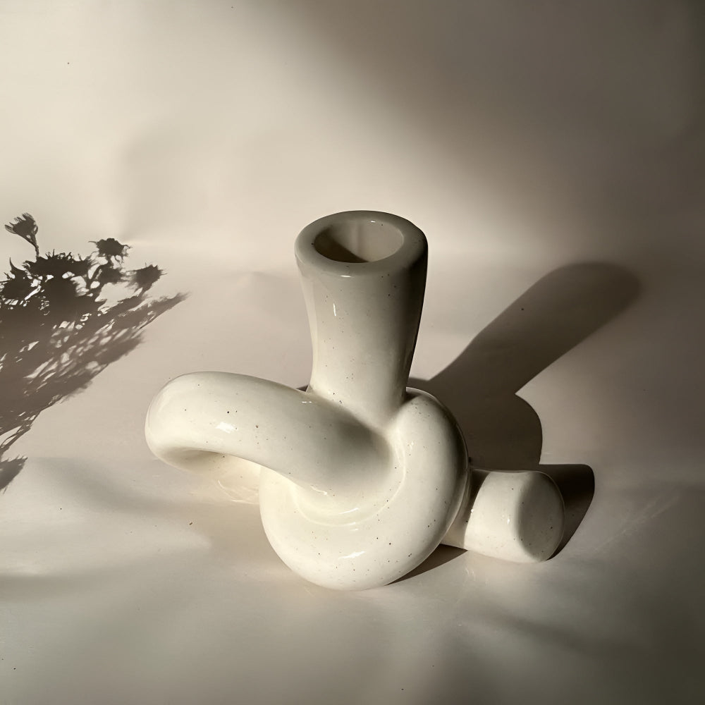 Ceramic Knot Candle Holder-Home Decor > Candle Holders-casanuva-casanuva