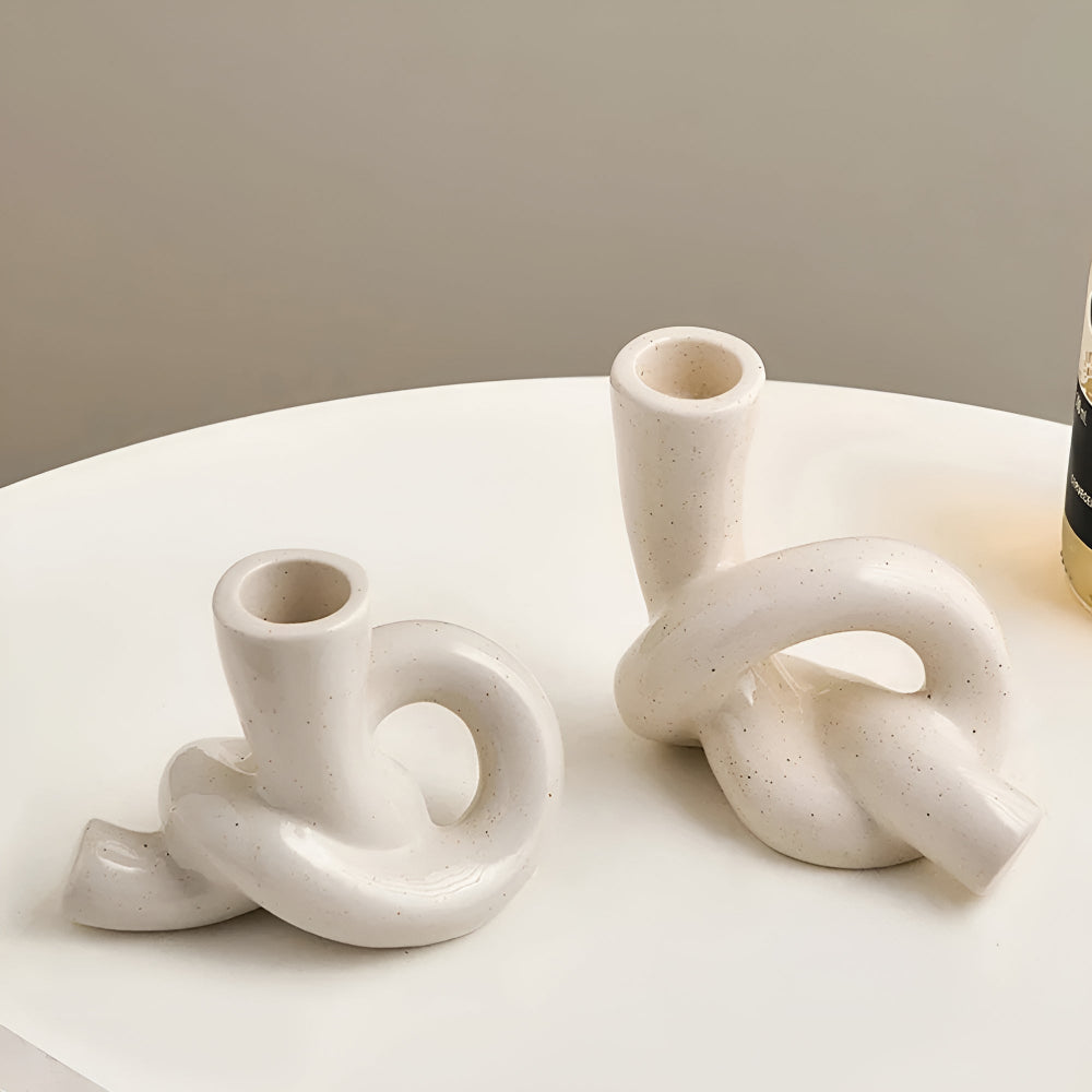 Ceramic Knot Candle Holder-Home Decor > Candle Holders-casanuva-casanuva
