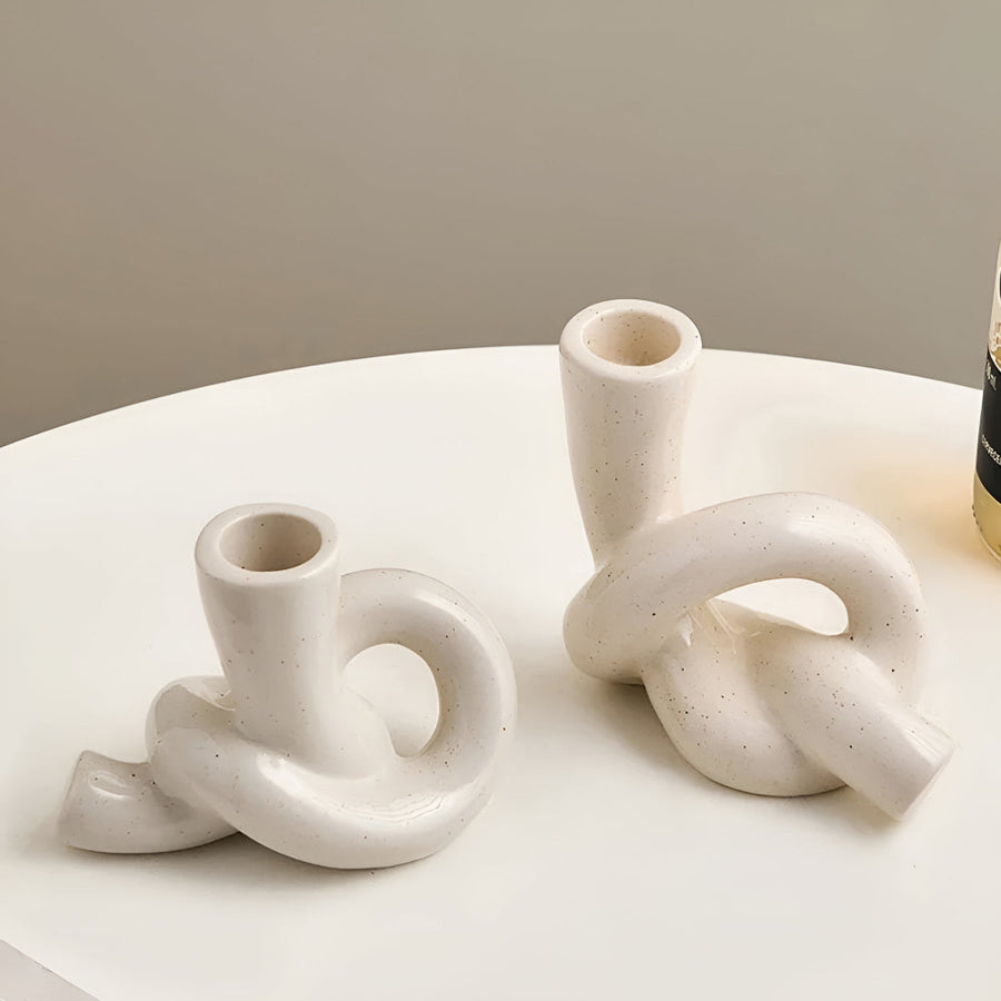 Ceramic Knot Candle Holder-Home Decor > Candle Holders-casanuva-casanuva