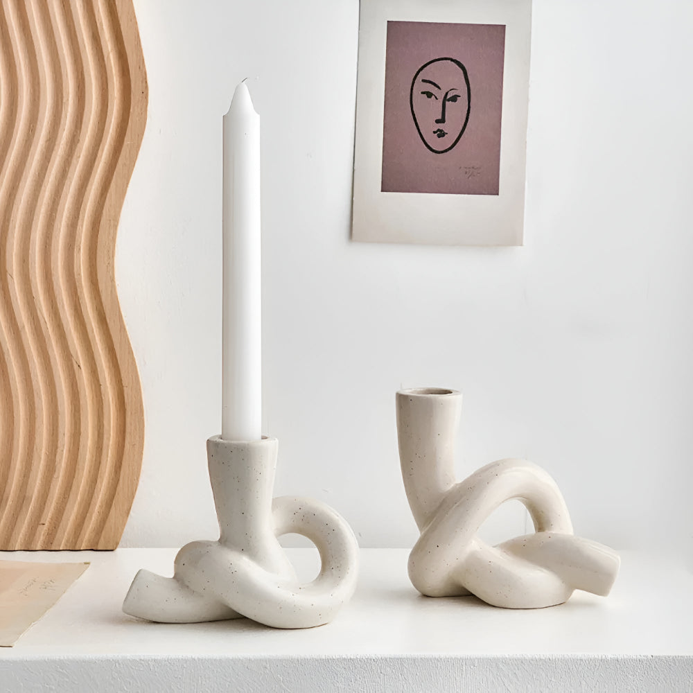 Ceramic Knot Candle Holder-Home Decor > Candle Holders-casanuva-casanuva
