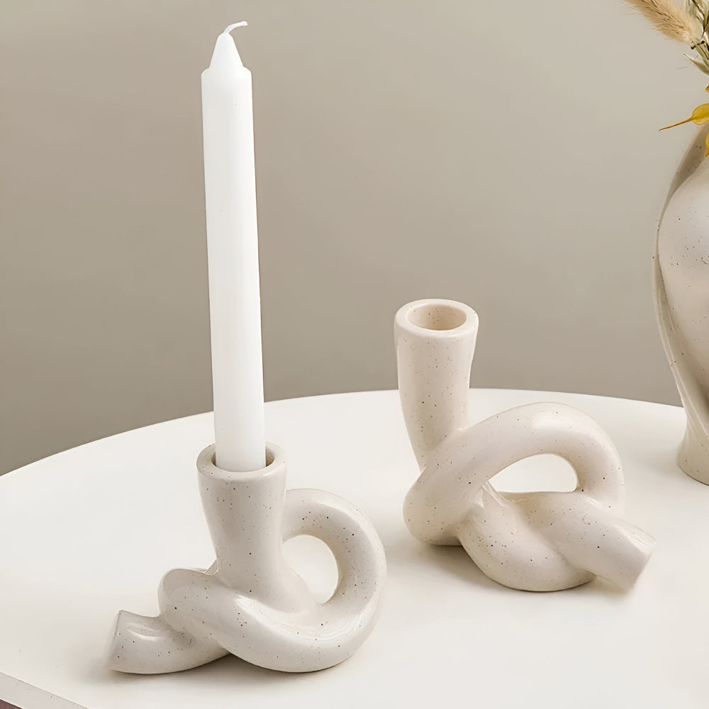 Ceramic Knot Candle Holder-Home Decor > Candle Holders-casanuva-casanuva
