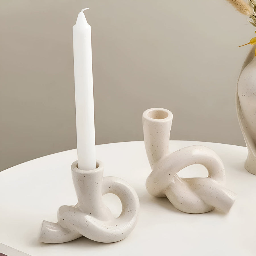 Ceramic Knot Candle Holder-Home Decor > Candle Holders-casanuva-casanuva