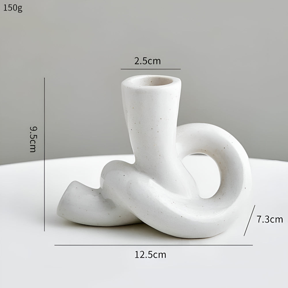 Ceramic Knot Candle Holder-Home Decor > Candle Holders-casanuva-Short-casanuva
