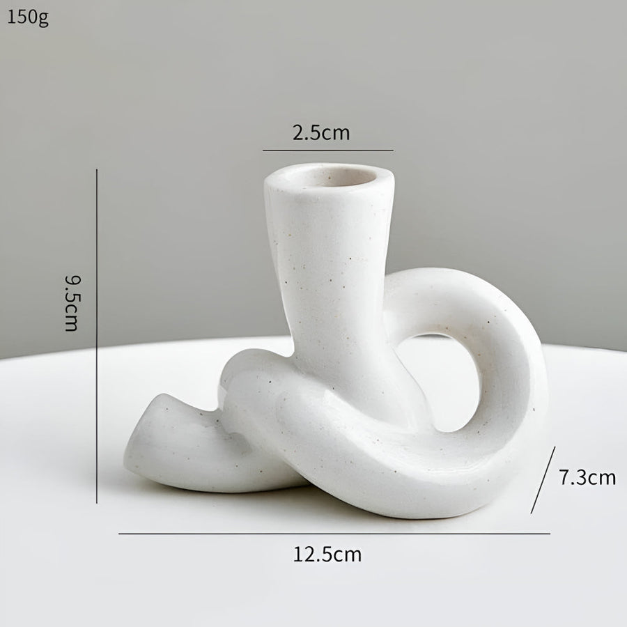 Ceramic Knot Candle Holder-Home Decor > Candle Holders-casanuva-Short-casanuva