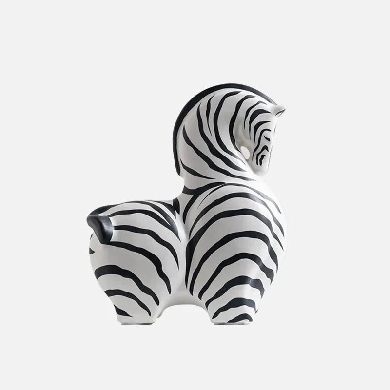 Ceramic Safari Animal Sculpture-Home Decor > Sculptures & Figurines-casanuva-Zebra-Down-casanuva