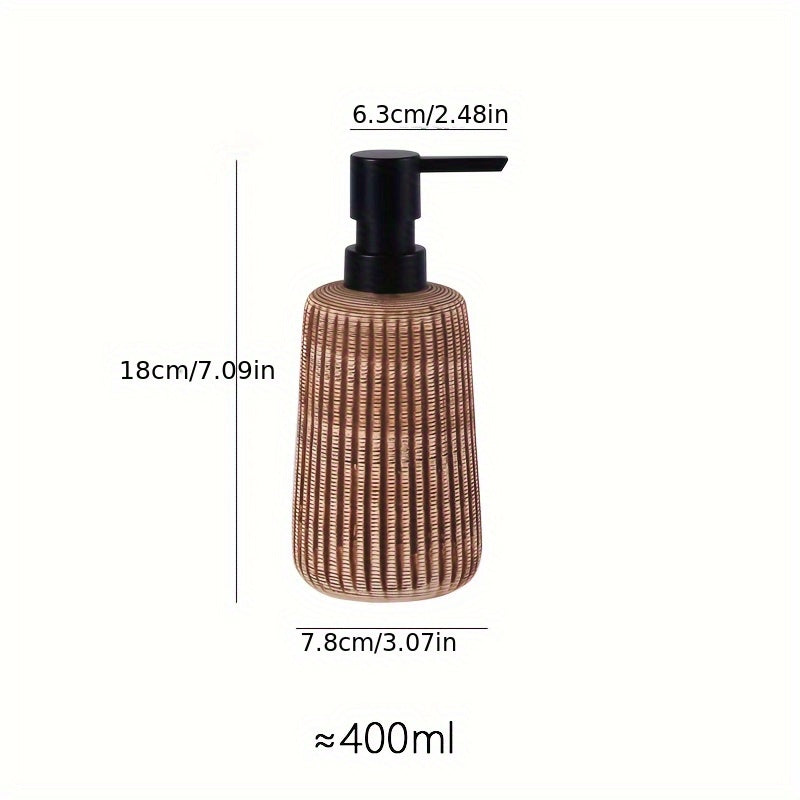 Ceramic Soap Dispenser Bottle-Bedding & Bath > Bathroom Accessories-casanuva-Brown-casanuva