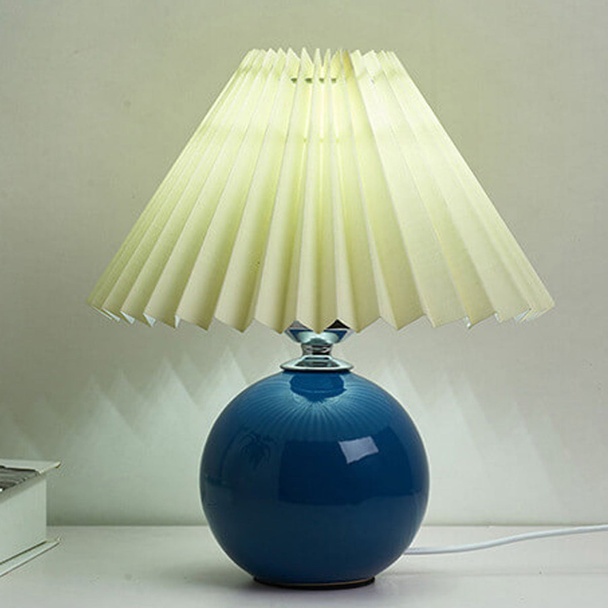 Ceramic Table Lamp with Fabric Shade in Multiple Colors-Lighting > Table Lamps-casanuva-casanuva