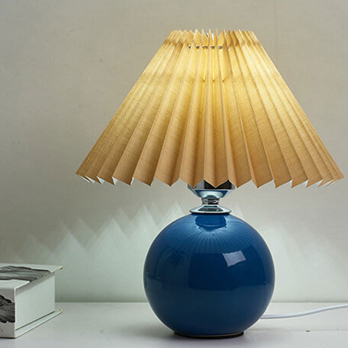 Ceramic Table Lamp with Fabric Shade in Multiple Colors-Lighting > Table Lamps-casanuva-casanuva