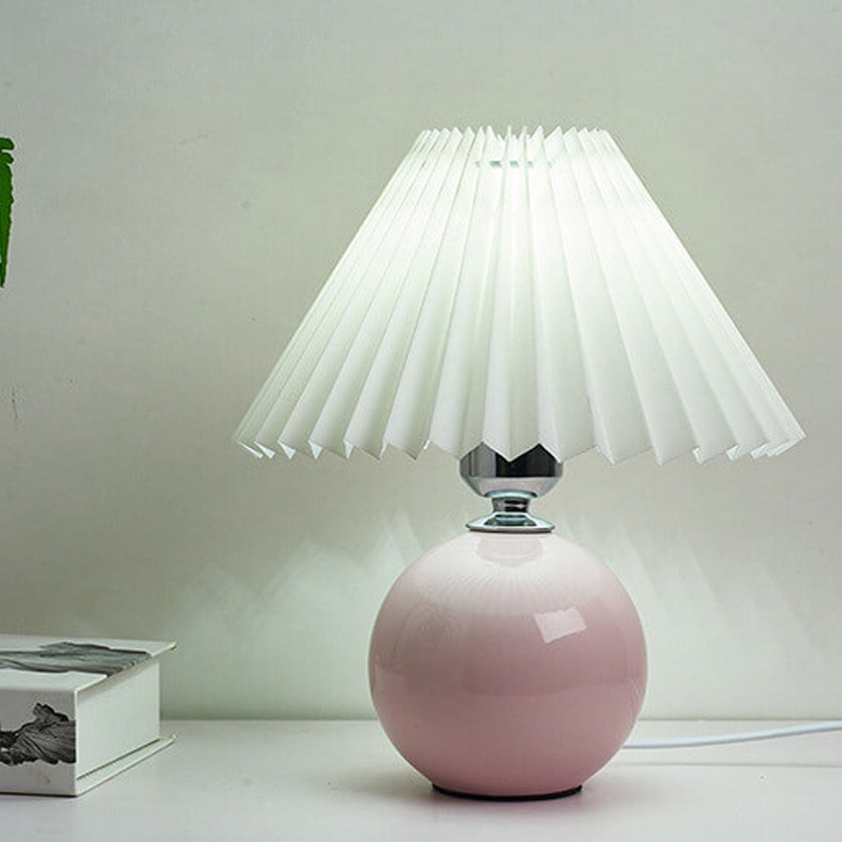 Ceramic Table Lamp with Fabric Shade in Multiple Colors-Lighting > Table Lamps-casanuva-casanuva