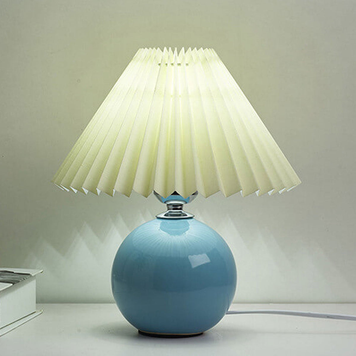 Ceramic Table Lamp with Fabric Shade in Multiple Colors-Lighting > Table Lamps-casanuva-casanuva