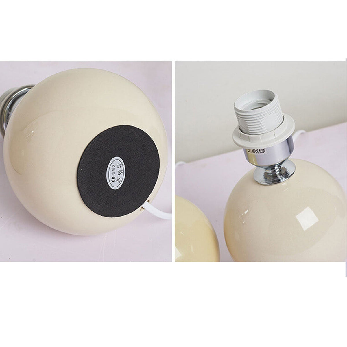 Ceramic Table Lamp with Fabric Shade in Multiple Colors-Lighting > Table Lamps-casanuva-casanuva